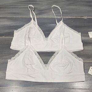 Jenni Wide Lace Bralette Bright White XL Feminine Casual Soft‎ Set of 2
